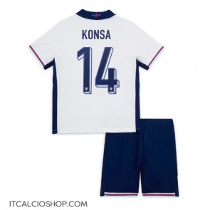 Inghilterra Ezri Konsa #14 Prima Maglia Bambino Europei 2024 Manica Corta (+ Pantaloni corti)